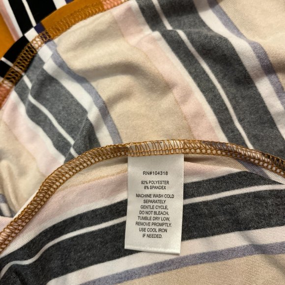 Derek Heart Multi-Color Striped Dress w/ Buttons - Picture 5 of 6